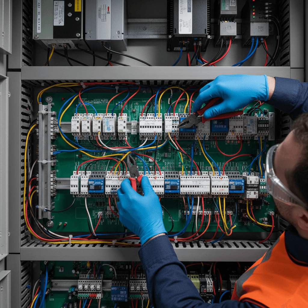 Industrial electrical panel wiring